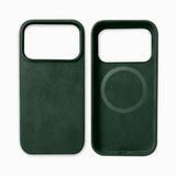 Italian Alcantara Apple iPhone Case-iPhone Alcantara Case-Exoticase-for iPhone 17 Pro Max-Green-Exoticase