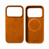 Italian Alcantara Apple iPhone Case-iPhone Alcantara Case-Exoticase-for iPhone 17 Pro Max-Orange-Exoticase