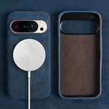 Italian Alcantara Google Pixel Case-Exoticase-for Pixel 11 Pro XL-Blue-Exoticase