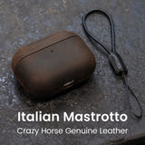 Italian Mastrotto Crazy Horse Genuine Leather AirPods Case-Exoticase-Exoticase