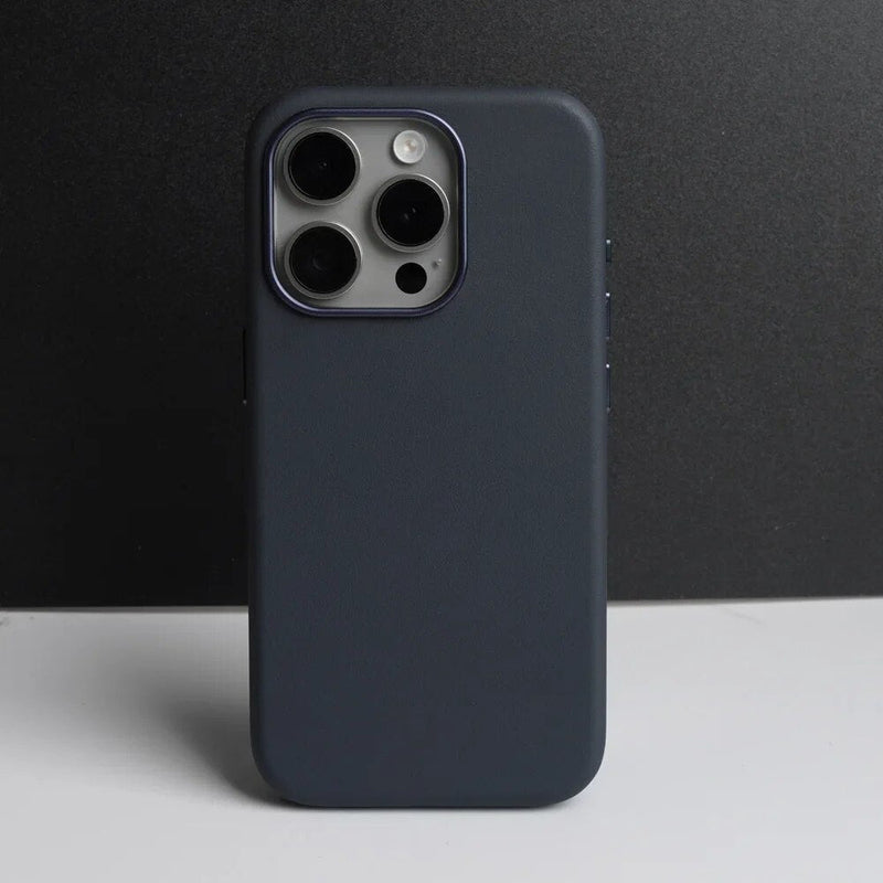 Italian Nappa Leather Apple iPhone Case - Exoticase - for iPhone 15 Pro Max / Blue