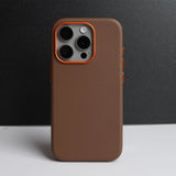 Italian Nappa Leather Apple iPhone Case - Exoticase - for iPhone 15 Pro Max / Brown