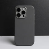 Italian Nappa Leather Apple iPhone Case - Exoticase - for iPhone 15 Pro Max / Gray