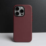 Italian Nappa Leather Apple iPhone Case - Exoticase - for iPhone 15 Pro Max / Red