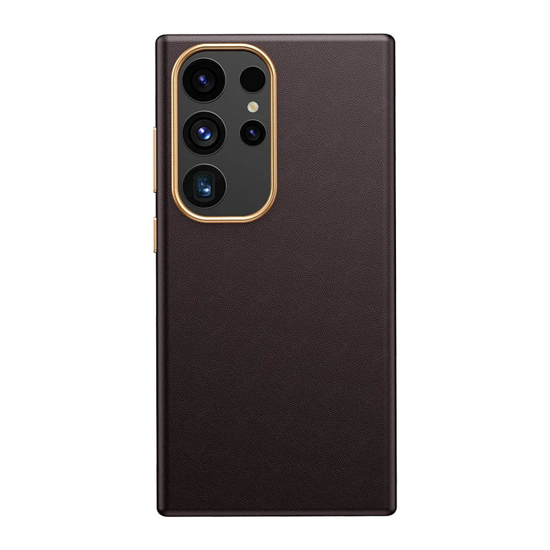 Italian Nappa Leather Samsung Galaxy Case-Exoticase-For Samsung S24 Ultra-Brown-Exoticase