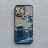 Japanese Landscape Scenic Silicone iPhone Case-Exoticase-Black 2-For iPhone 16 Pro Max-Exoticase