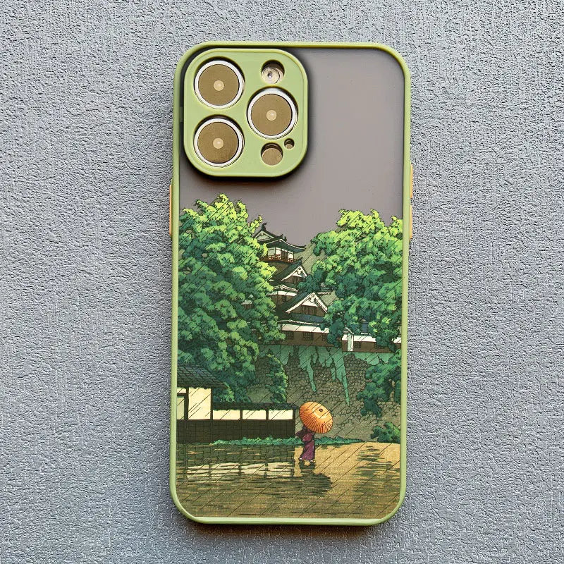 Japanese Landscape Scenic Silicone iPhone Case-Exoticase-Matcha-For iPhone 16 Pro Max-Exoticase
