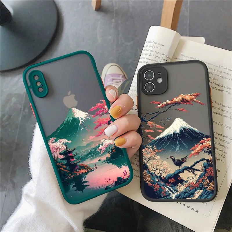 Japanese Sakura Mount Fuji Landscape iPhone Case-Exoticase-