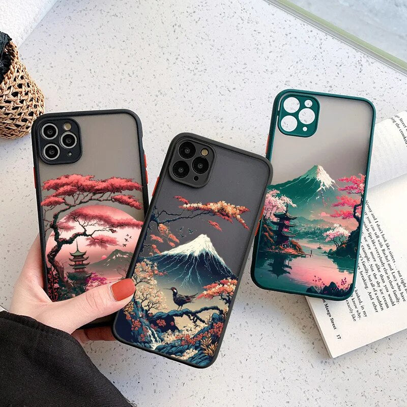 Japanese Sakura Mount Fuji Landscape iPhone Case – Exoticase Japanese Sakura Mount Fuji Landscape iPhone Case – Exoticase