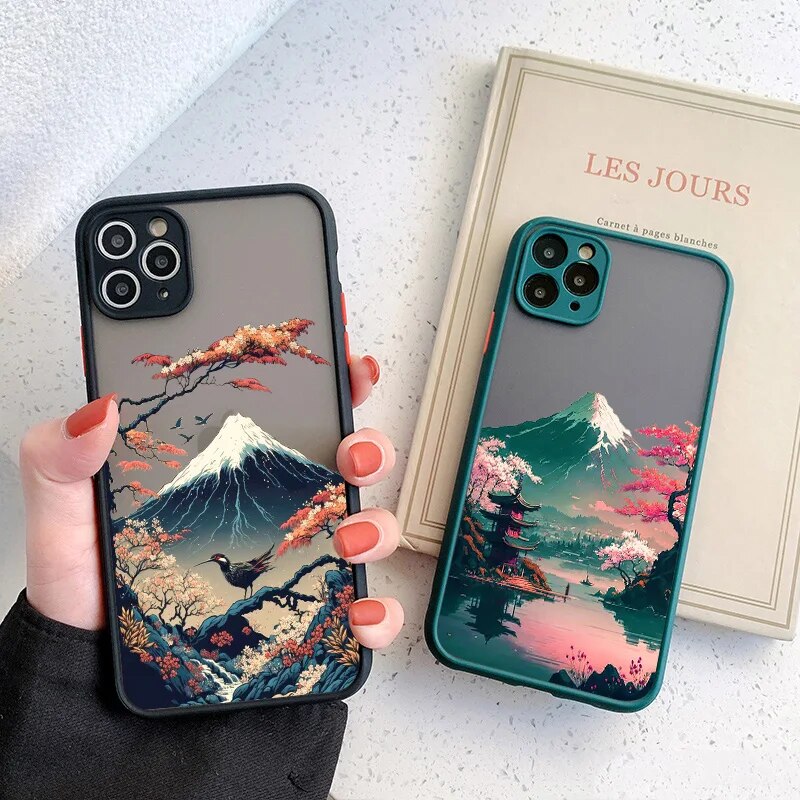 Japanese Sakura Mount Fuji Landscape iPhone Case-Exoticase-