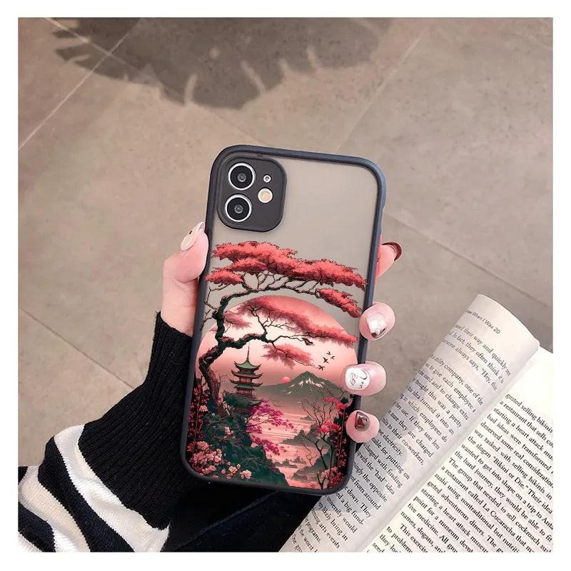 Japanese Sakura Mount Fuji Landscape iPhone Case – Exoticase Japanese Sakura Mount Fuji Landscape iPhone Case – Exoticase
