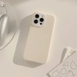 Jelly Liquid Silicone Shockproof Apple iPhone Case-Exoticase-For iPhone 16 Pro Max-Cream White-Exoticase
