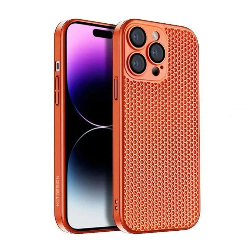 KSTDesign Cooling Mesh iPhone Case-Exoticase-For iPhone 15 Pro Max-Orange-Exoticase