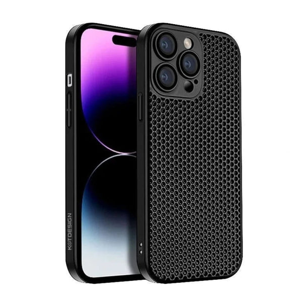 KSTDesign Cooling Mesh iPhone Case-Exoticase-For iPhone 15 Pro Max-Black-Exoticase