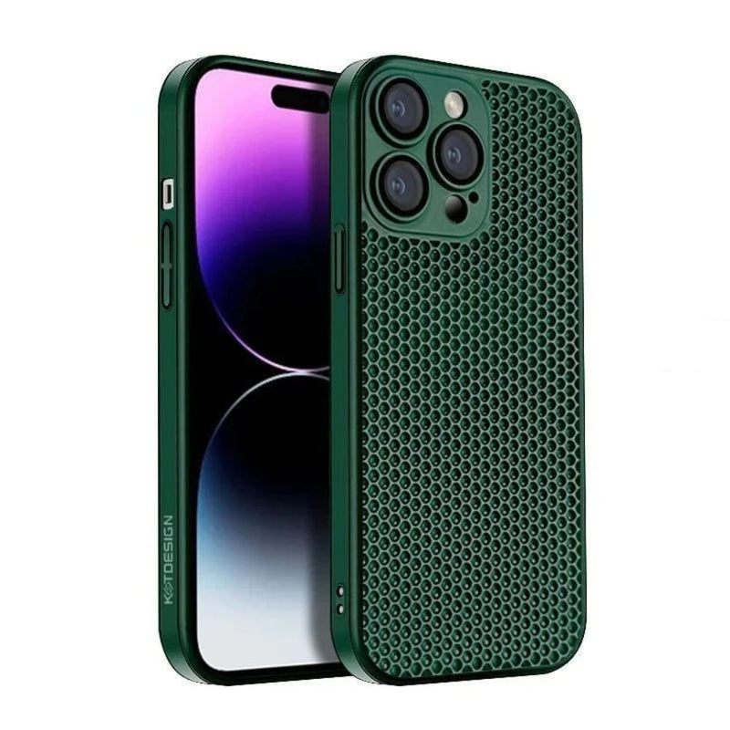 KSTDesign Cooling Mesh iPhone Case-Exoticase-For iPhone 15 Pro Max-Dark Green-Exoticase