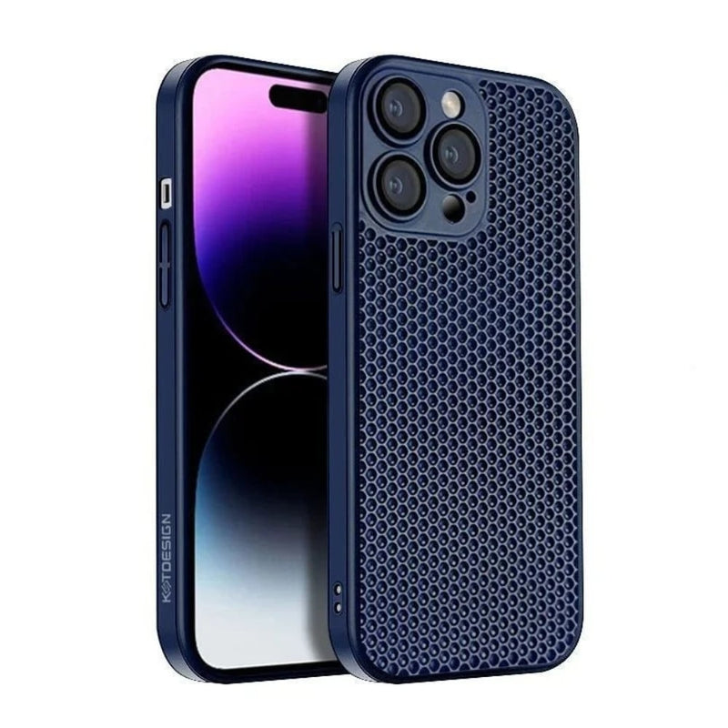 KSTDesign Cooling Mesh iPhone Case-Exoticase-For iPhone 15 Pro Max-Navy Blue-Exoticase