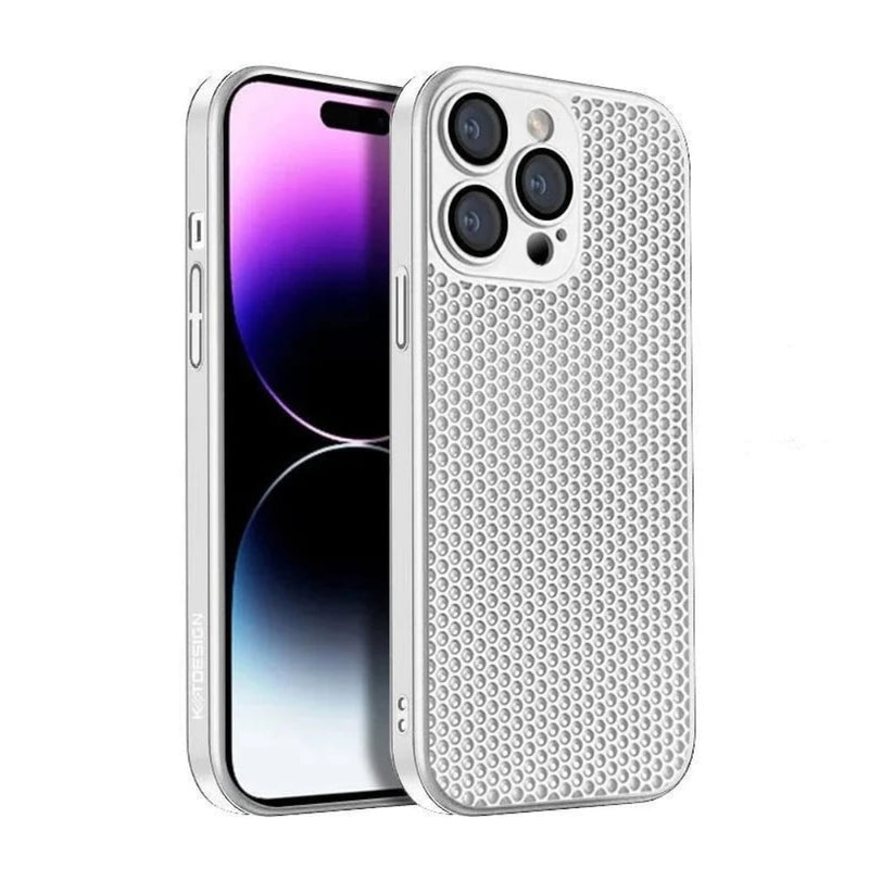 KSTDesign Cooling Mesh iPhone Case-Exoticase-For iPhone 15 Pro Max-White-Exoticase