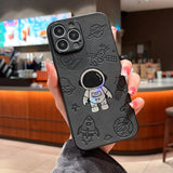 Laser Rainbow Astronaut Apple iPhone Case-Exoticase-For iPhone 14 Pro Max-Black-