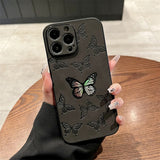 Laser Rainbow Butterfly Apple iPhone Case-Exoticase-For iPhone 14 Pro Max-Black-