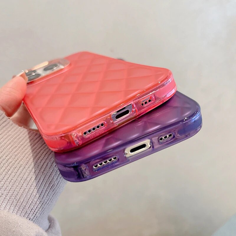 Lattice Quilt Plated Apple iPhone Case-Exoticase-