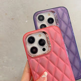 Lattice Quilt Plated Apple iPhone Case-Exoticase-