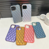 Lattice Quilt Plated Apple iPhone Case-Exoticase-