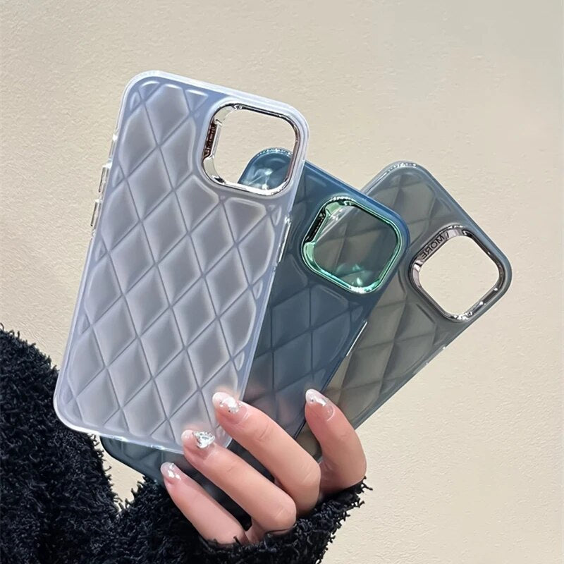 Lattice Quilt Plated Apple iPhone Case-Exoticase-