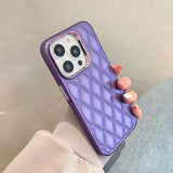 Lattice Quilt Plated Apple iPhone Case-Exoticase-