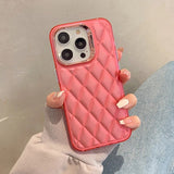 Lattice Quilt Plated Apple iPhone Case-Exoticase-