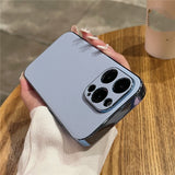 Leather Back Plated Sides iPhone Case-Exoticase-For iPhone 14 Pro Max-Blue-