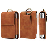 Leather Belt Loop Hold Samsung Z Flip Case-Exoticase-Light Brown-Samsung Z Fold 8 (Wide)-Exoticase