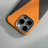 Leather Carbon Cloth SpliceMash iPhone Case-Exoticase-Exoticase