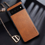 Leatherlike Textured Google Pixel 6 Case-Exoticase-For Google Pixel 6 Pro-Orange-