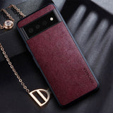Leatherlike Textured Google Pixel 6 Case-Exoticase-For Google Pixel 6 Pro-Red-