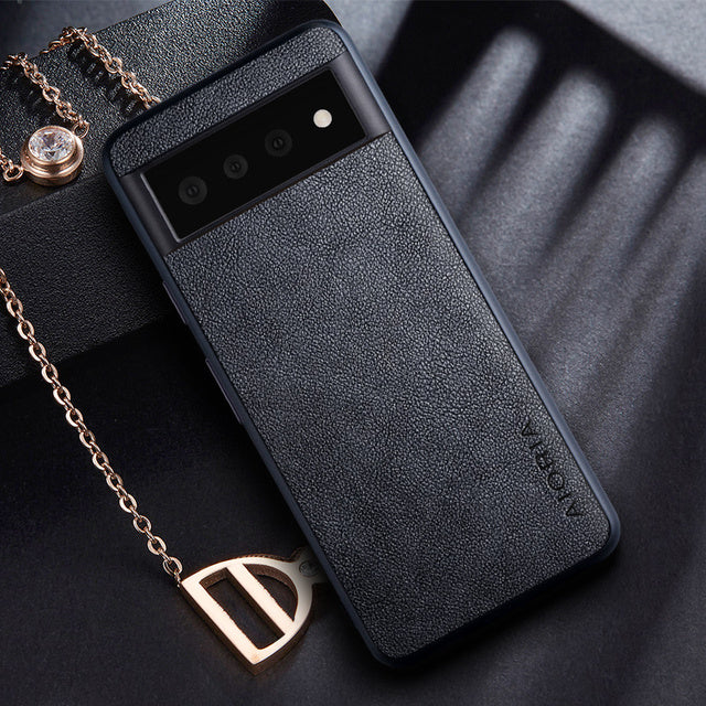 Leatherlike Textured Google Pixel 6 Case-Exoticase-For Google Pixel 6 Pro-Grey-