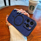 Leatherlike Textured MagSafe Ring Apple iPhone Case-Exoticase-