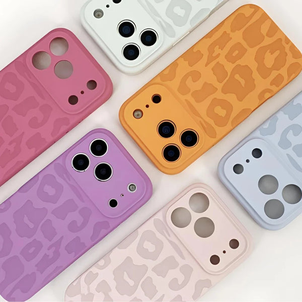 Leopard Print Matte Silicone iPhone Case-Exoticase-Exoticase