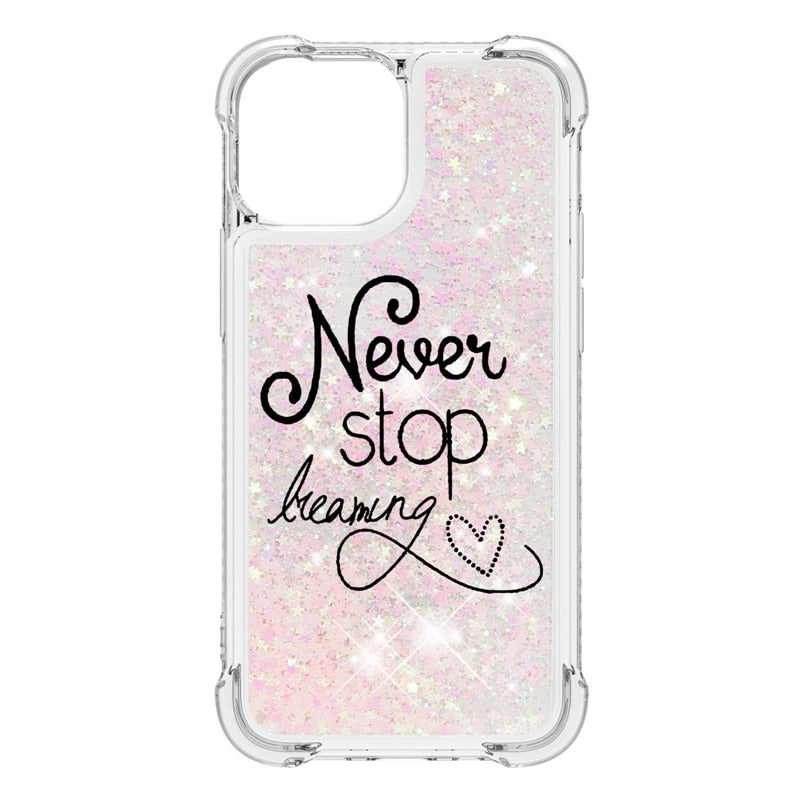 Liquid Glitter Quicksand Apple iPhone Case 14 Series - Exoticase - For iPhone 14 Pro Max / A10