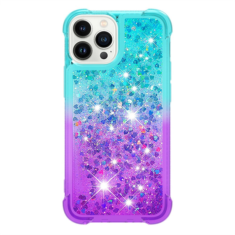 Liquid Glitter Quicksand Apple iPhone Case 14 Series - Exoticase - For iPhone 14 Pro Max / C1