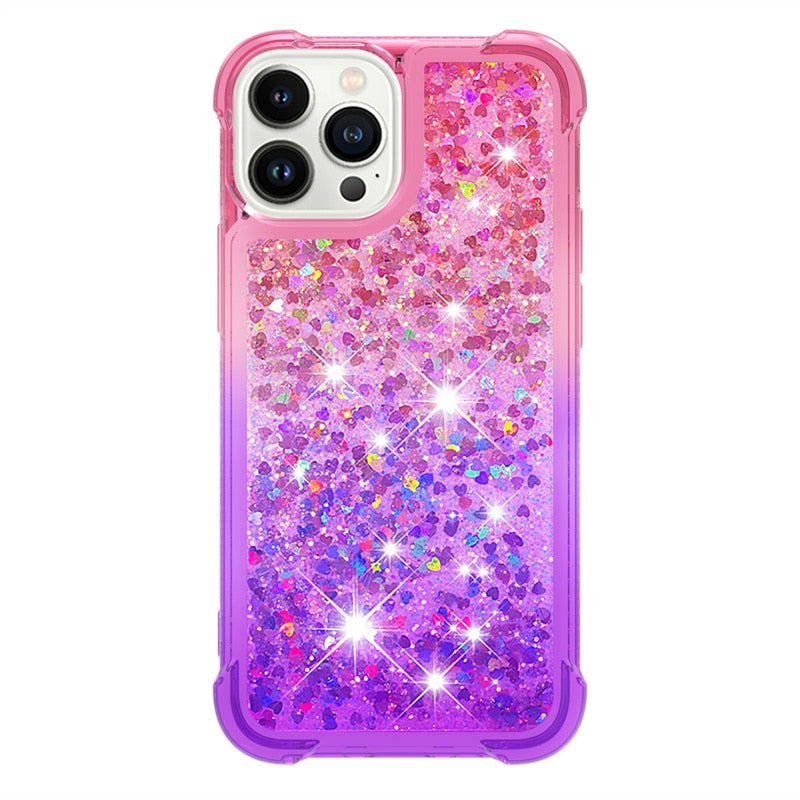 Liquid Glitter Quicksand Apple iPhone Case 14 Series - Exoticase - For iPhone 14 Pro Max / C2