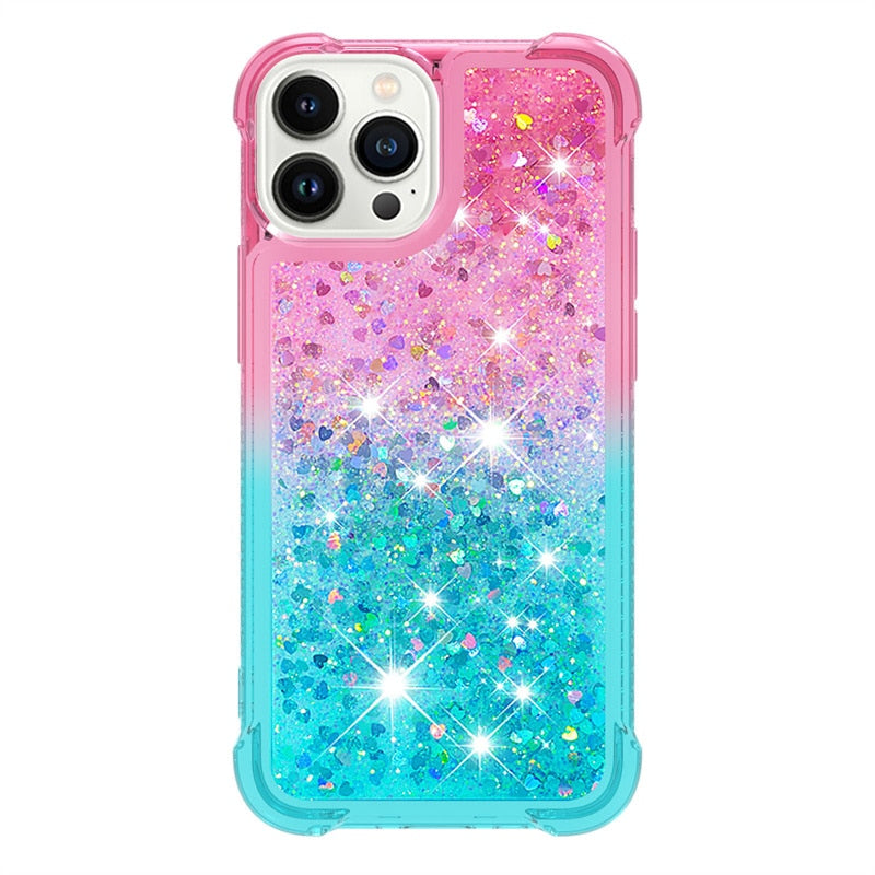 Liquid Glitter Quicksand Apple iPhone Case 14 Series - Exoticase - For iPhone 14 Pro Max / C3