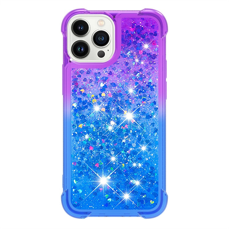 Liquid Glitter Quicksand Apple iPhone Case 14 Series - Exoticase - For iPhone 14 Pro Max / C4