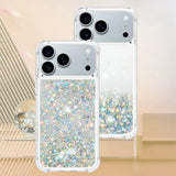 Liquid Glitter Quicksand Apple iPhone Case-Exoticase-For iPhone 17 Pro Max-Silver-Exoticase