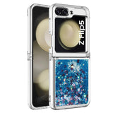Liquid Glitter Quicksand Case For Samsung Galaxy Z Flip-Exoticase-for Samsung Z Flip 5-Blue-Exoticase