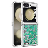 Liquid Glitter Quicksand Case For Samsung Galaxy Z Flip-Exoticase-for Samsung Z Flip 5-Green-