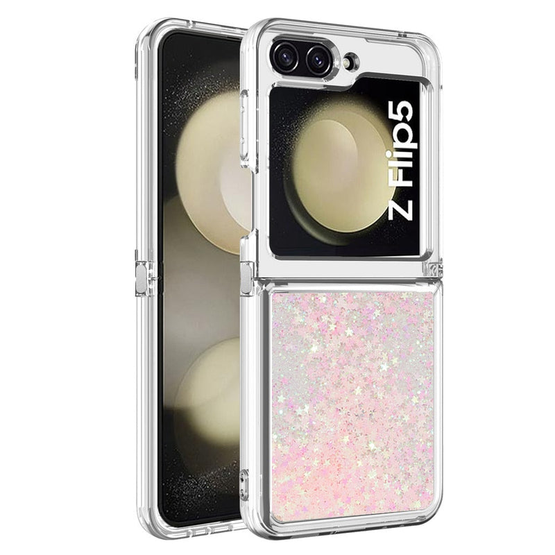 Liquid Glitter Quicksand Case For Samsung Galaxy Z Flip-Exoticase-for Samsung Z Flip 5-Pink-