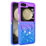 Liquid Glitter Quicksand Case For Samsung Galaxy Z Flip-Exoticase-for Samsung Z Flip 5-Purple Blue-