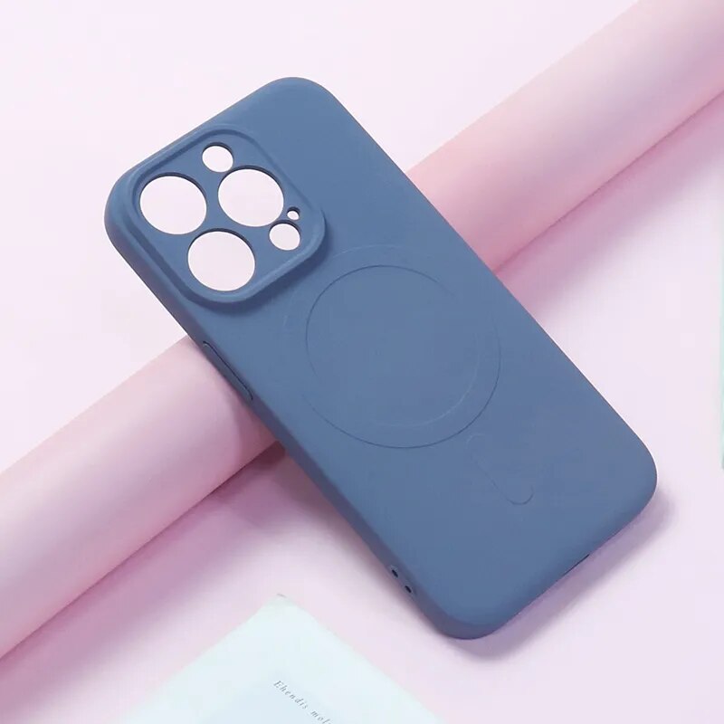 Liquid Silicone Apple MagSafe iPhone Case-Exoticase-For iPhone 15 Pro Max-Gray-