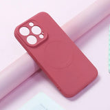 Liquid Silicone Apple MagSafe iPhone Case-Exoticase-For iPhone 15 Pro Max-Camellia-