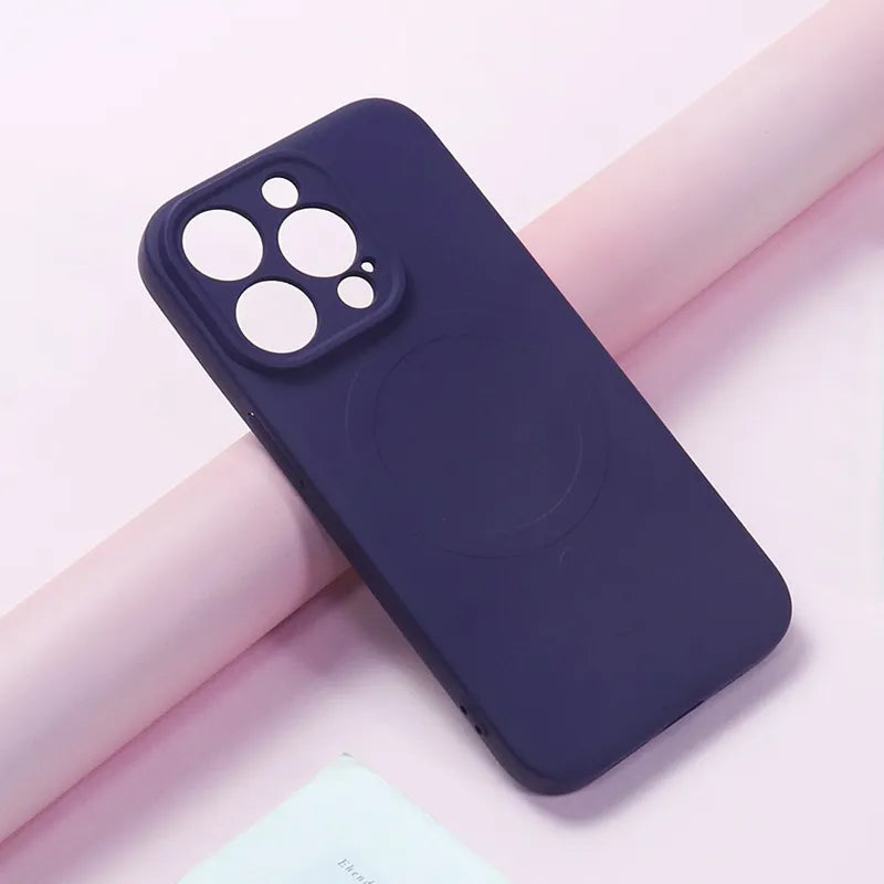 Liquid Silicone Apple MagSafe iPhone Case-Exoticase-For iPhone 15 Pro Max-Dark Purple-